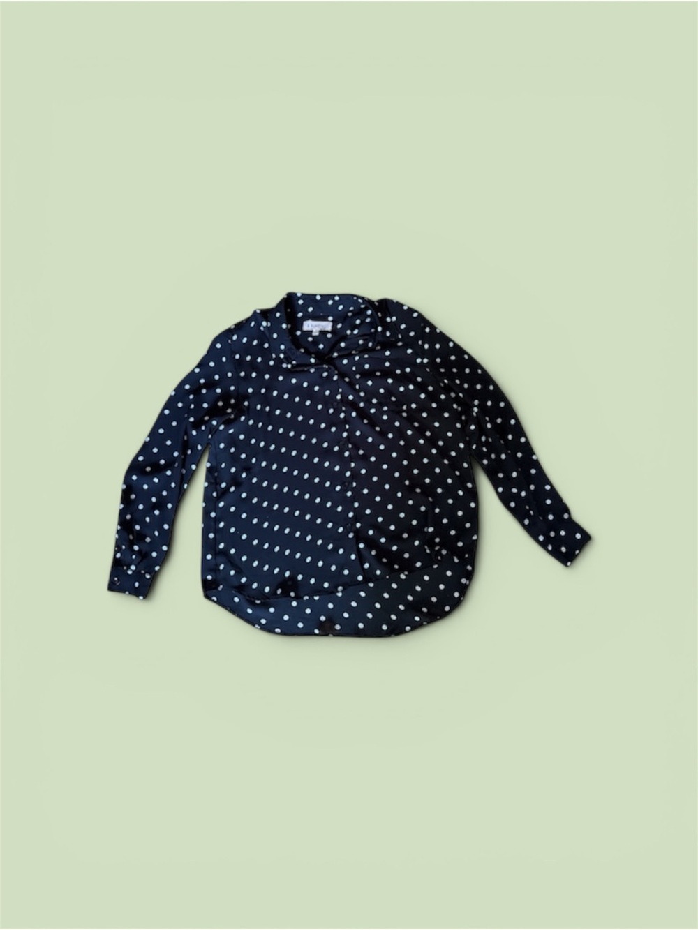 Navy Polka Dot Long-Sleeve Shirt